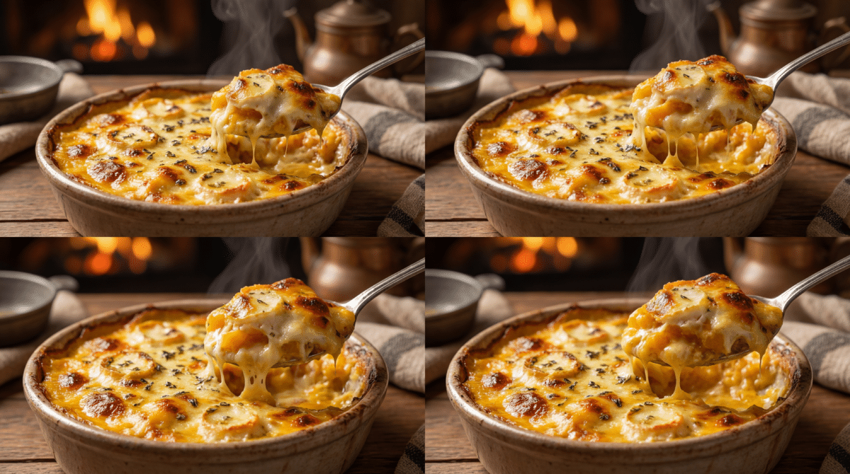Gratin fondant de courge au chèvre frais : un plat doré qui embaume la maison et réchauffe les soirées d’hiver