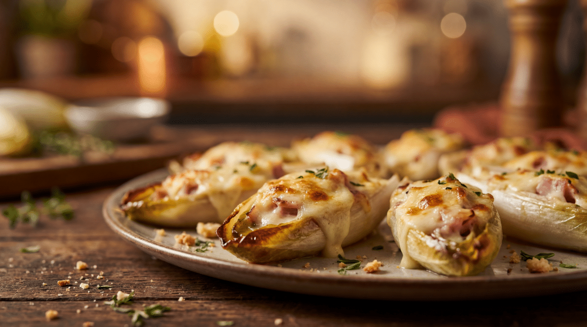Petites barquettes d’endive au jambon pour un apéro express