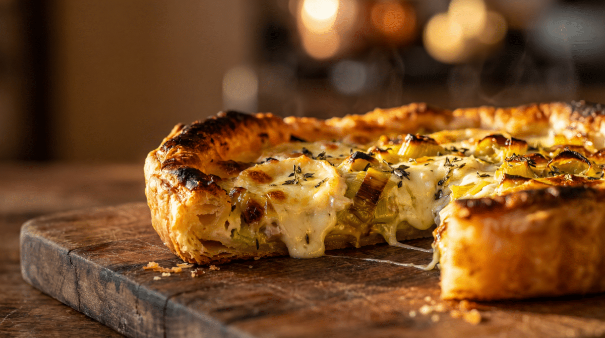 Tarte aux poireaux et chèvre : un dîner d’hiver improvisé, simple et chaleureux pour réunir toute la famille