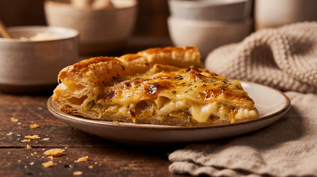 Tarte fine aux poireaux et parmesan pour soirées d’hiver tranquilles